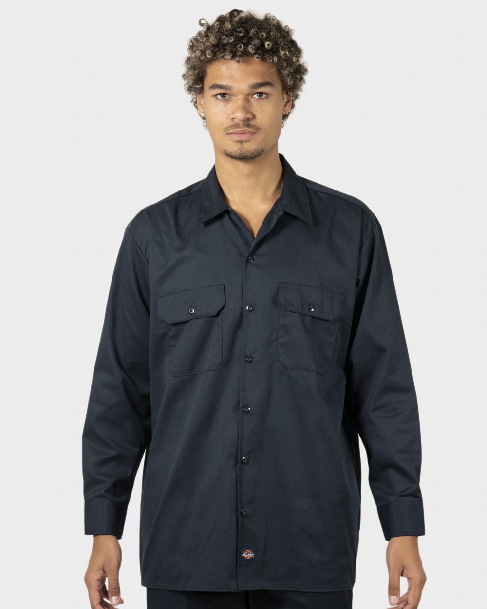 Dickies slim fit long sleeve sales work shirt